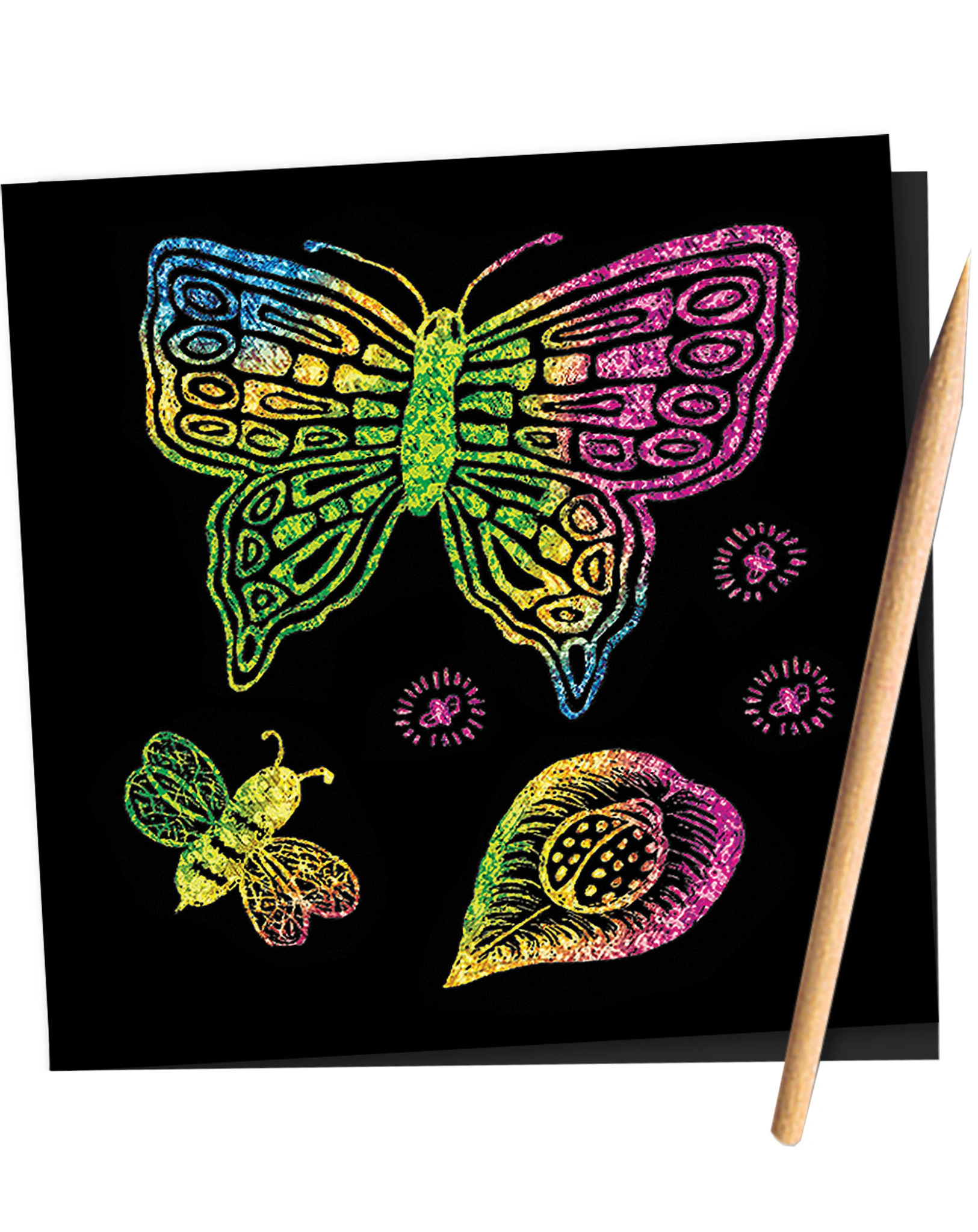 Kratzbild-Spiralblock SCRATCH ART - DOODLE mit Holzstift