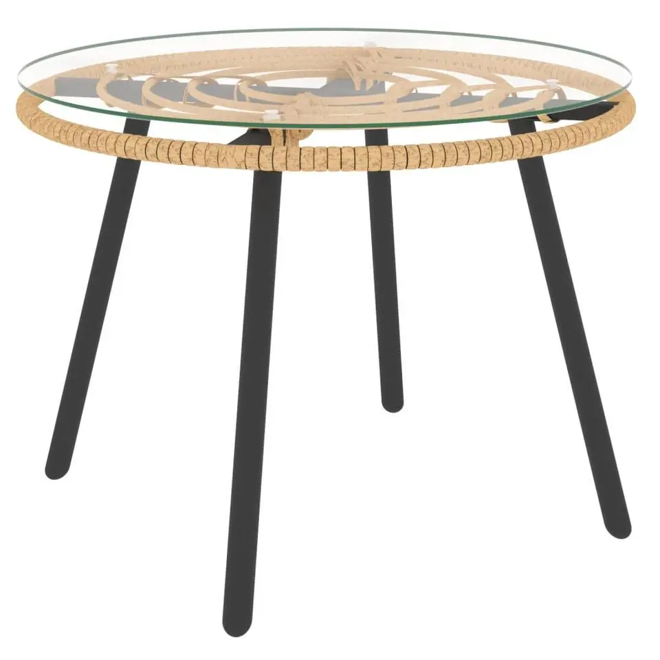 vidaXL - Loungeset - Donkergrijs - Poly rattan - 3 stuks - Met kussens