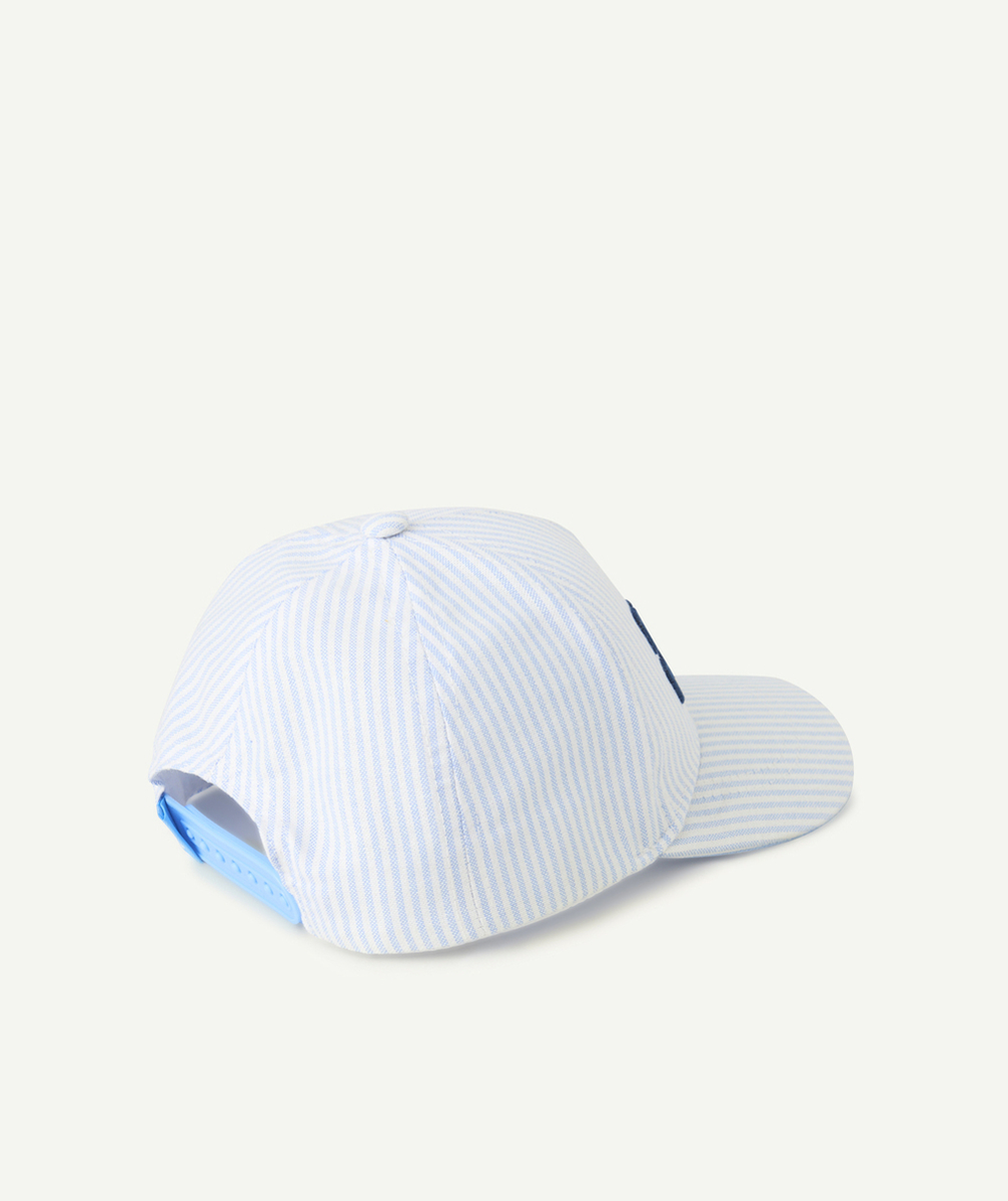 casquette bébé garçon rayé bleu et blanc
