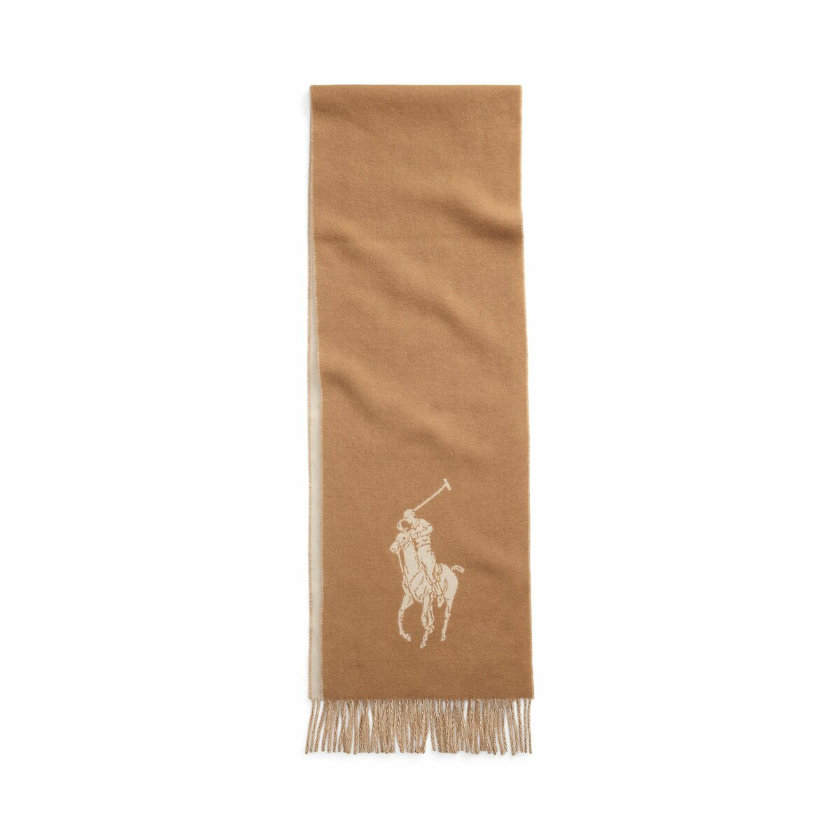 POLO RALPH LAUREN<br>Cachecol de lã bicolor com logotipo