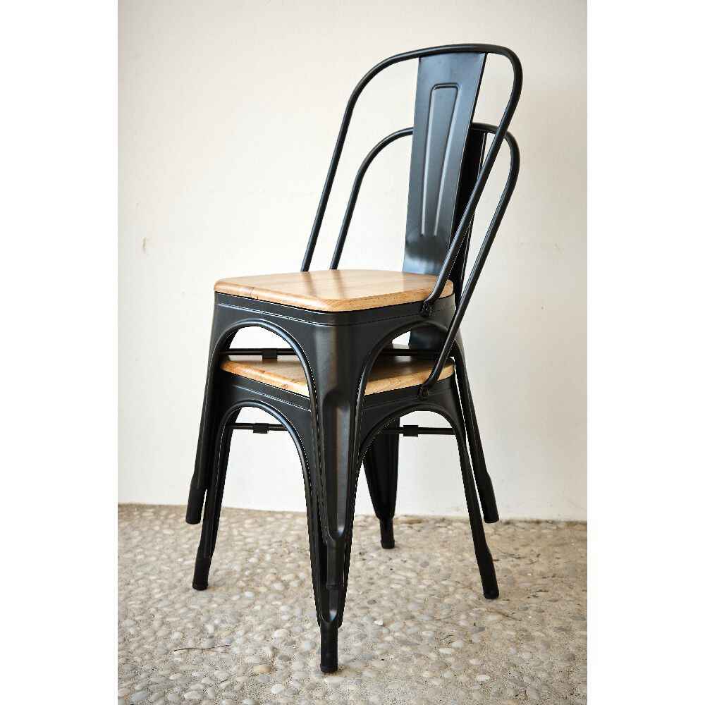 Chaise empilable Fabrik métal et bois