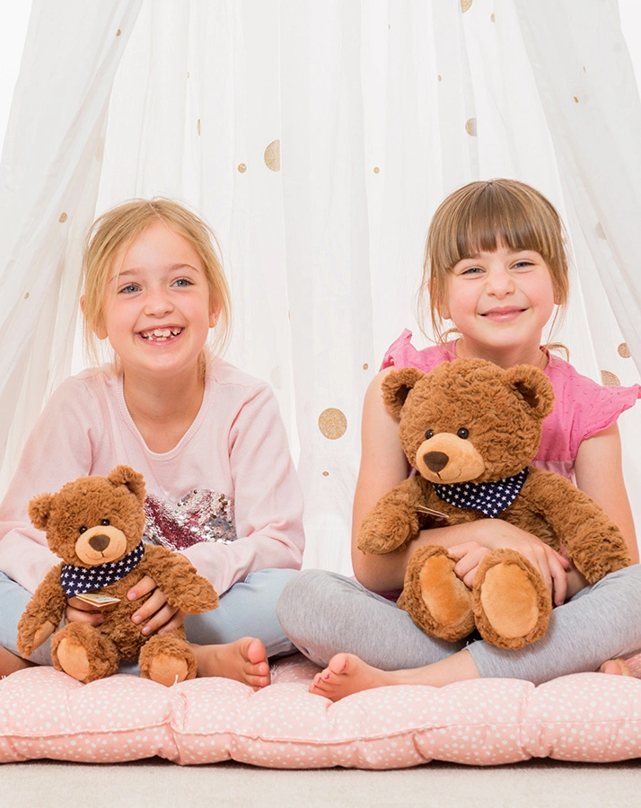 Kuscheltier TEDDYBÄR MIT BLAUEM HALSTUCH (30cm) in braun