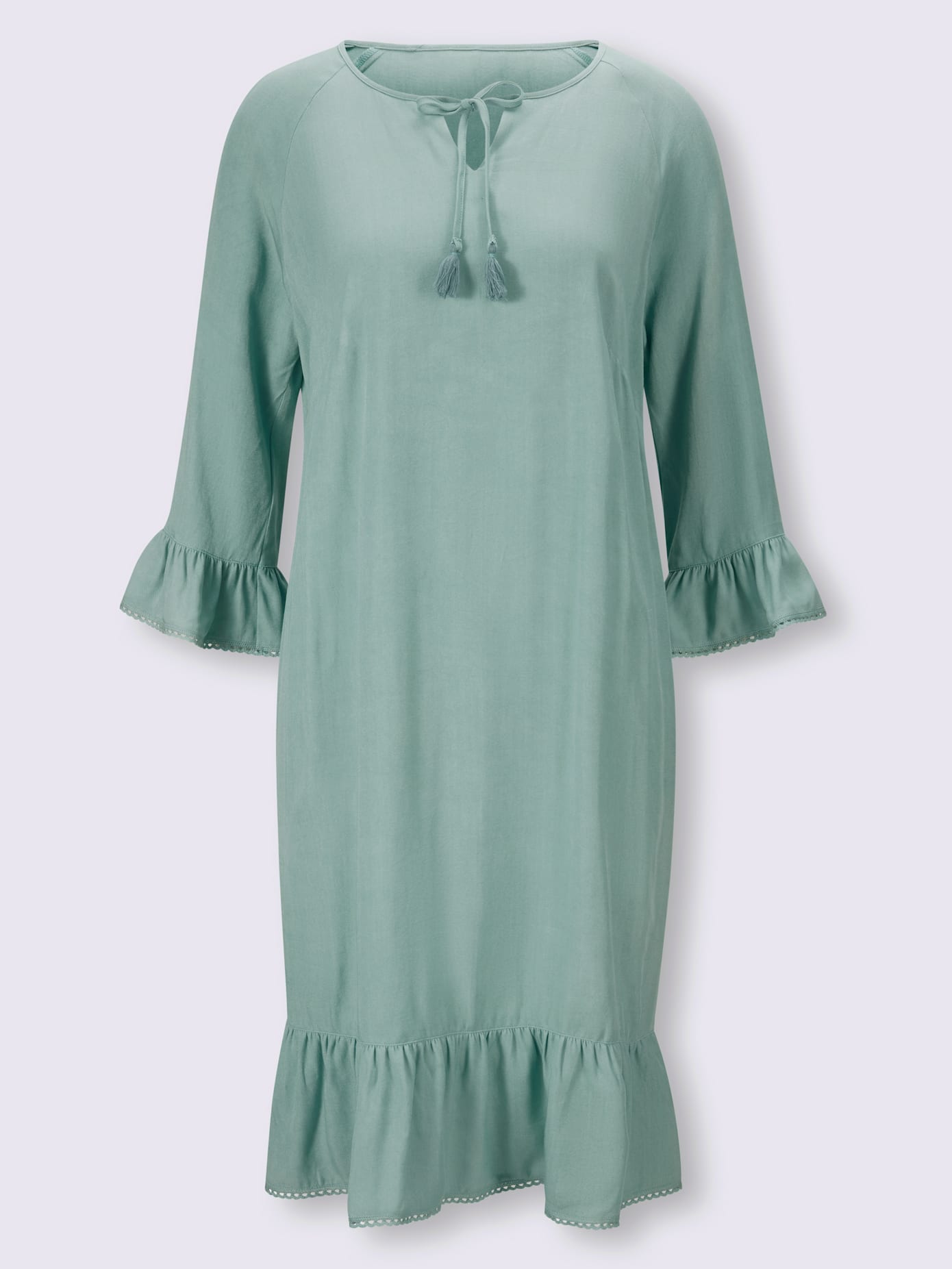 Robe manches raglan à volants décoratifs