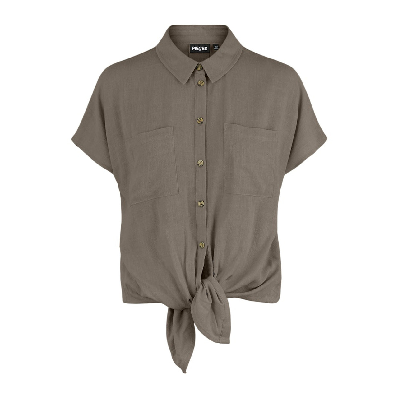 Pieces PCVINSTY SS LINEN TIE SHIRT NO