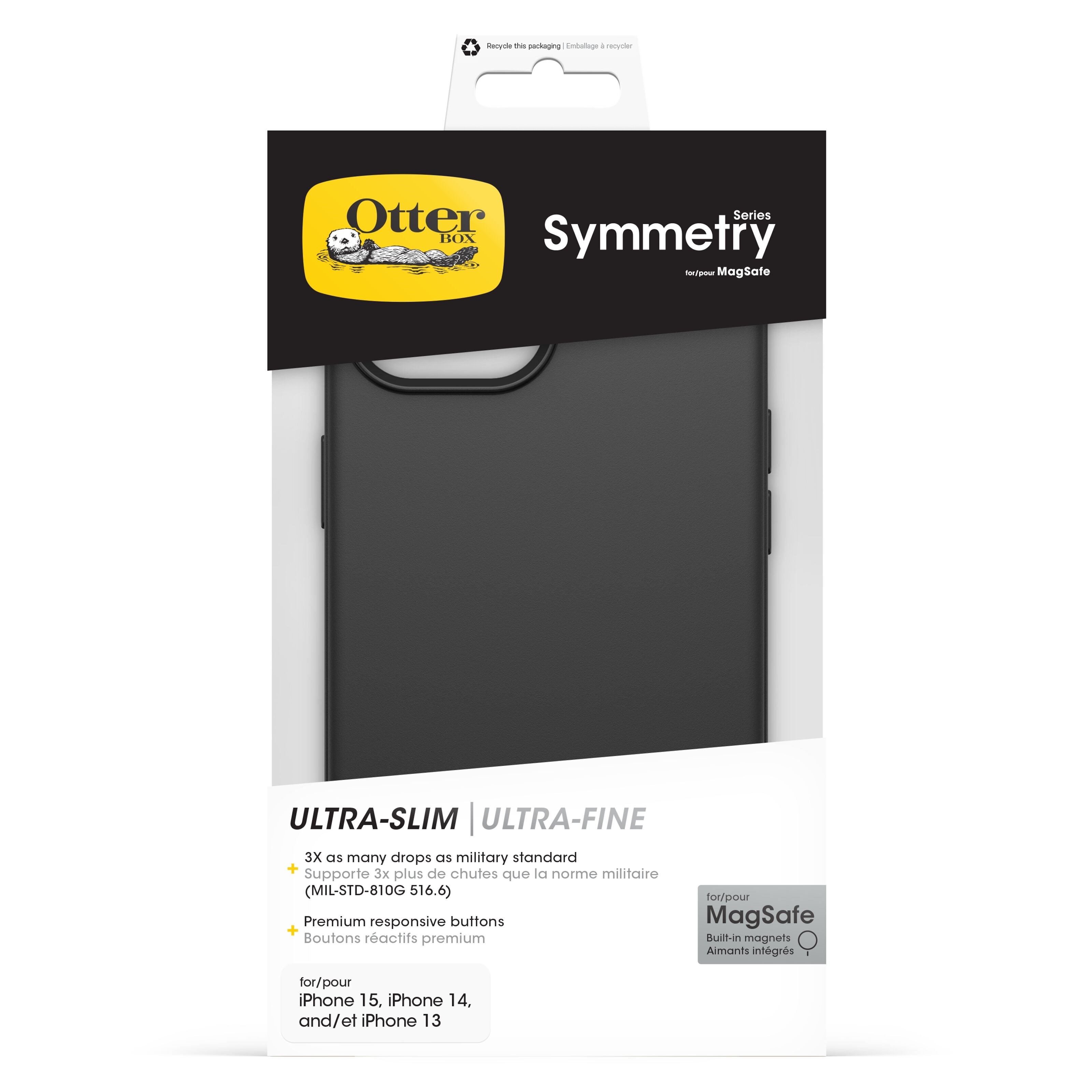 Otterbox Symmetry Magsafe for iPhone 13, 14 og 15 Svart