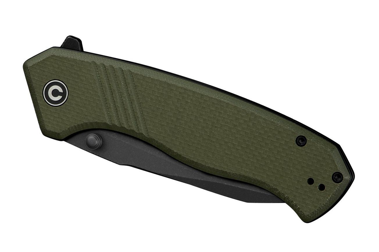 Civivi Placoid C23079-3 Black 14C28N, Green Coarse G10, zakmes