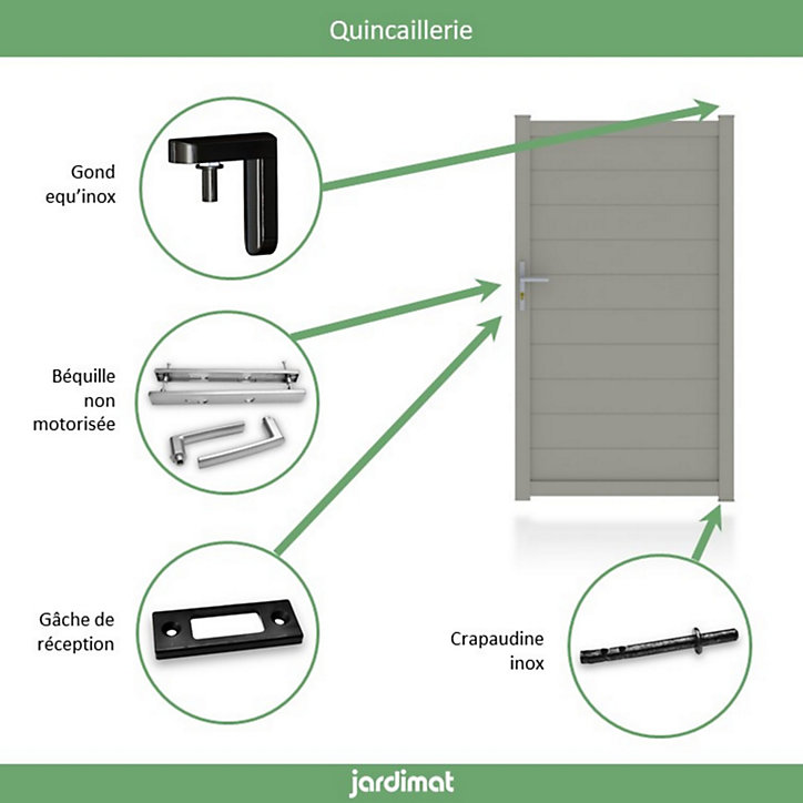 Portillon Jardimat aluminium Neva 3 gris 7039 - 100 x h.180 cm