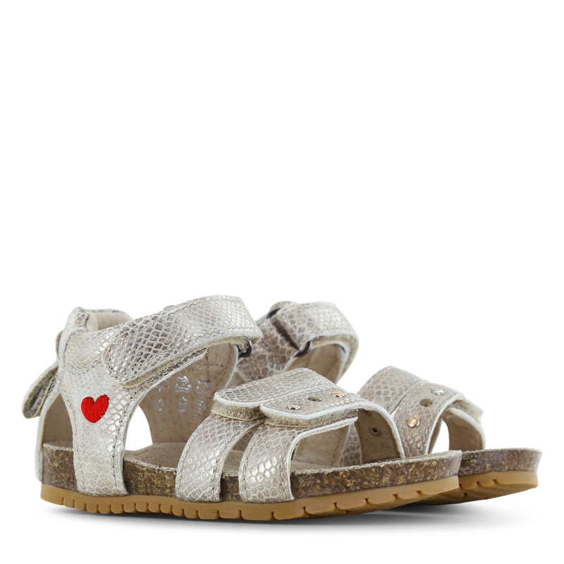 Shoesme metallic gouden sandaal met hartje Metallic, Microfiber leer | Meis