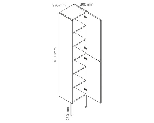 Poten hoge kast 160 cm groen