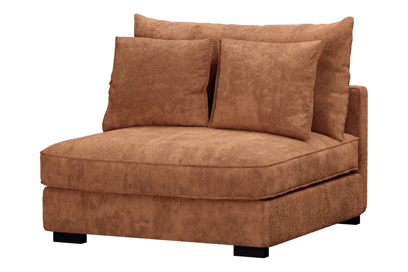 Rossi Lux 1,5-seter stol Tekstil Genesis 9 Deep Terra med sorte ben. Lux Komfort.