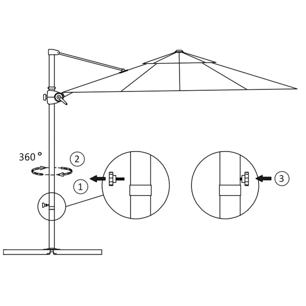 Parasol meuble de jardin en porte-à-faux avec mât en acier 250 x 250 cm anthracite