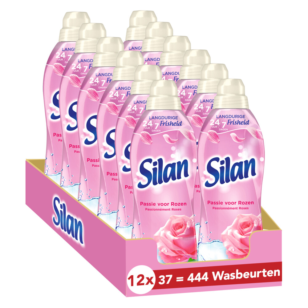 12x Silan Wasverzachter Passie voor Rozen 37 Wasbeurten851 ml