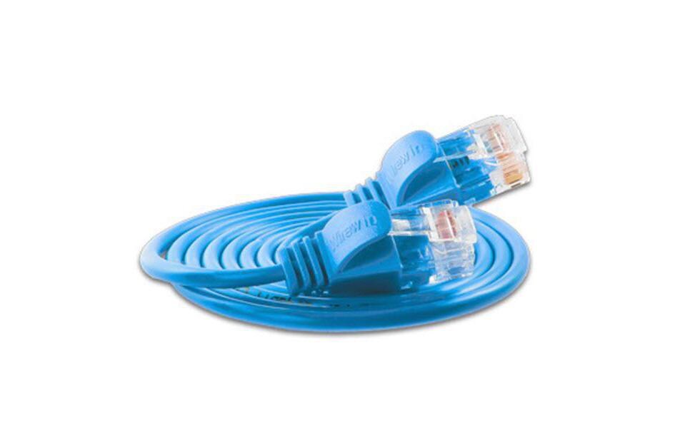 Slimpatchkabel RJ-45 - RJ-45, Cat 6, UTP, 5 m, BlauLightpatchkabel rund, ungeschirmtes Twisted-Pair-Kabel (U/UTP) mit Klinkenschutz