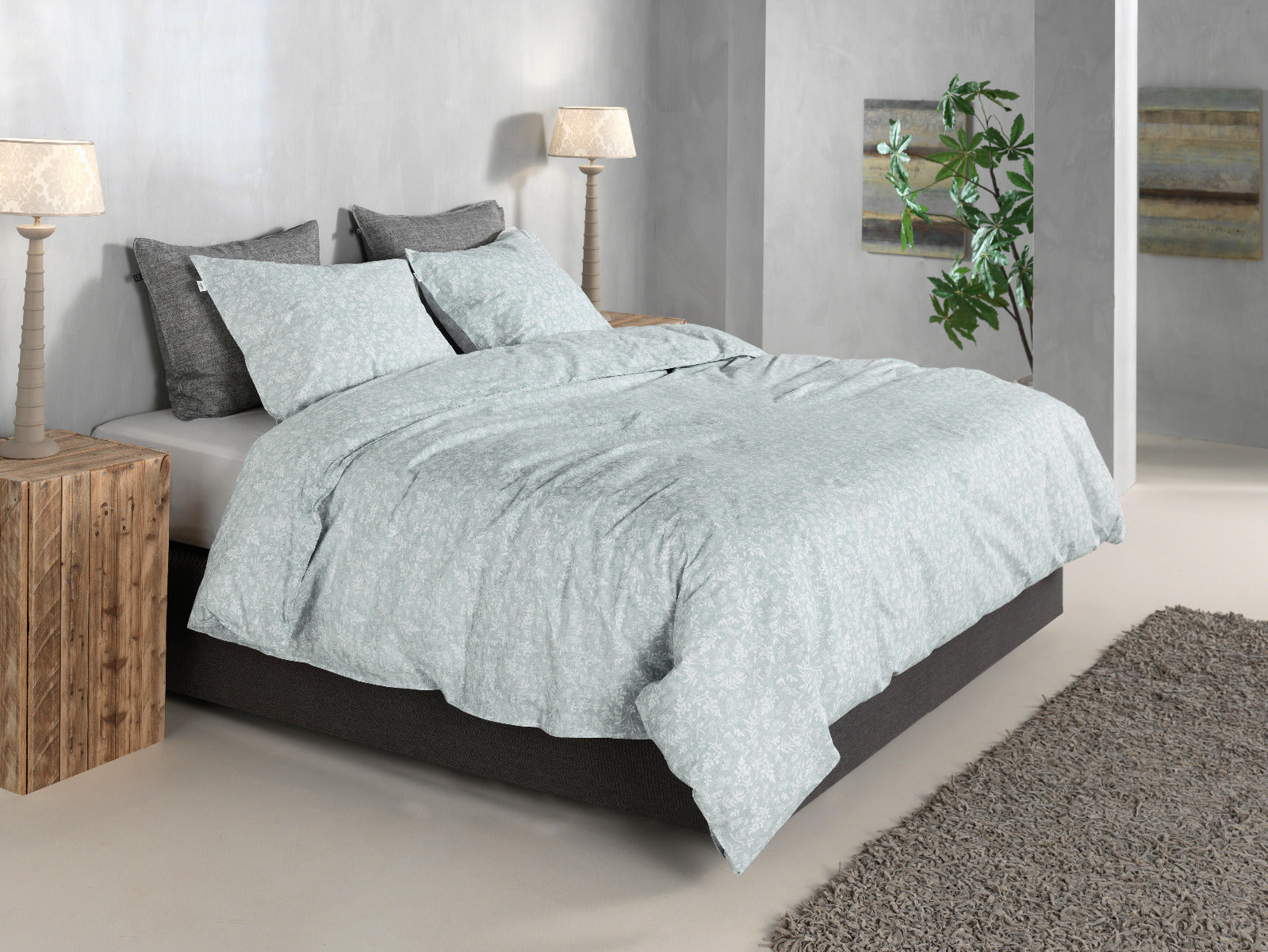 Zo Home Dekbedovertrek Katoen Petali di Lino - mint