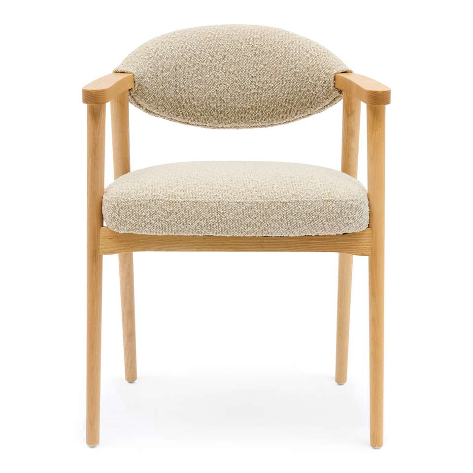 Eetkamerstoel Madée boucle beige eiken