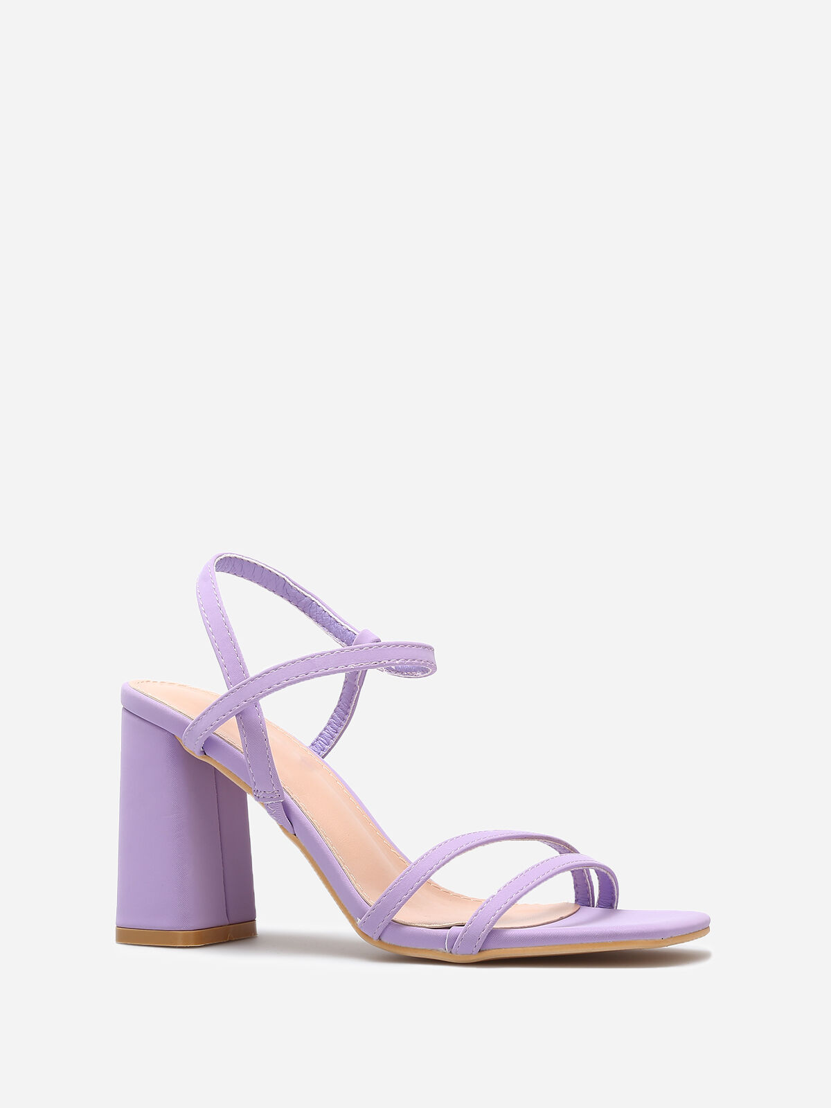 Sandales en simili mat à fines brides- Violet
