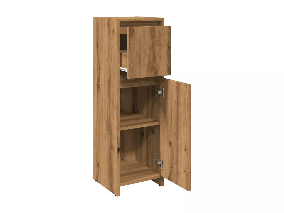 Armoire de bain chêne artisanal 30x30x95 cm bois d'ingénierie