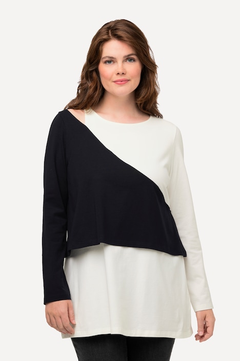 Shirt, Cut-Out, Rundhals, Langarm, Biobaumwolle