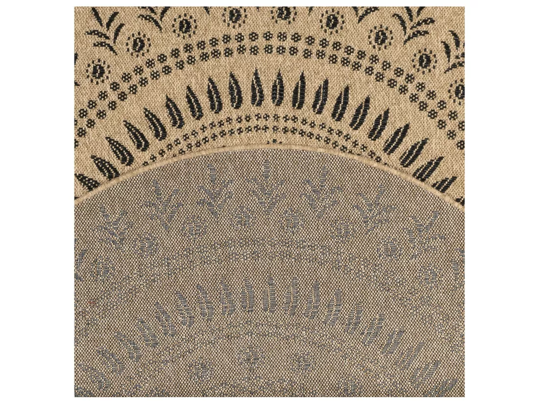 Tapis extérieur rond - 160cm - naturel - 100% polypropylène résistant aux UV - 1400 gr/m² - IZAR