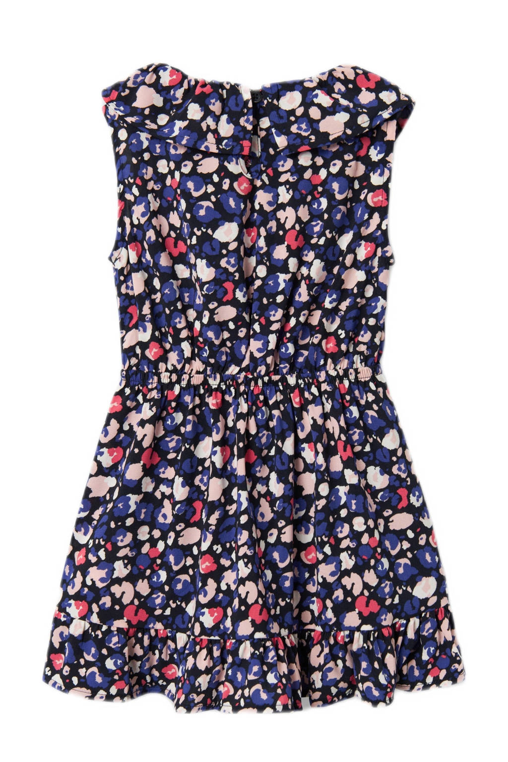 NAME IT gebloemde jurk NMFVINAYA donkerblauw/roze/wit