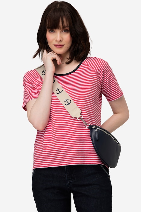 T-Shirt, Ringel, Rundhals, Raglan-Halbarm