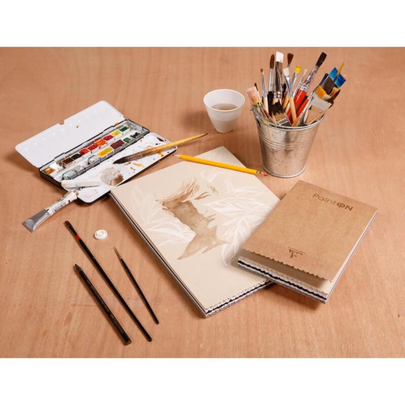 Paint'ON assorti bloc collé bords frangés 13,9x21,5cm 50F 250g - Assortiment