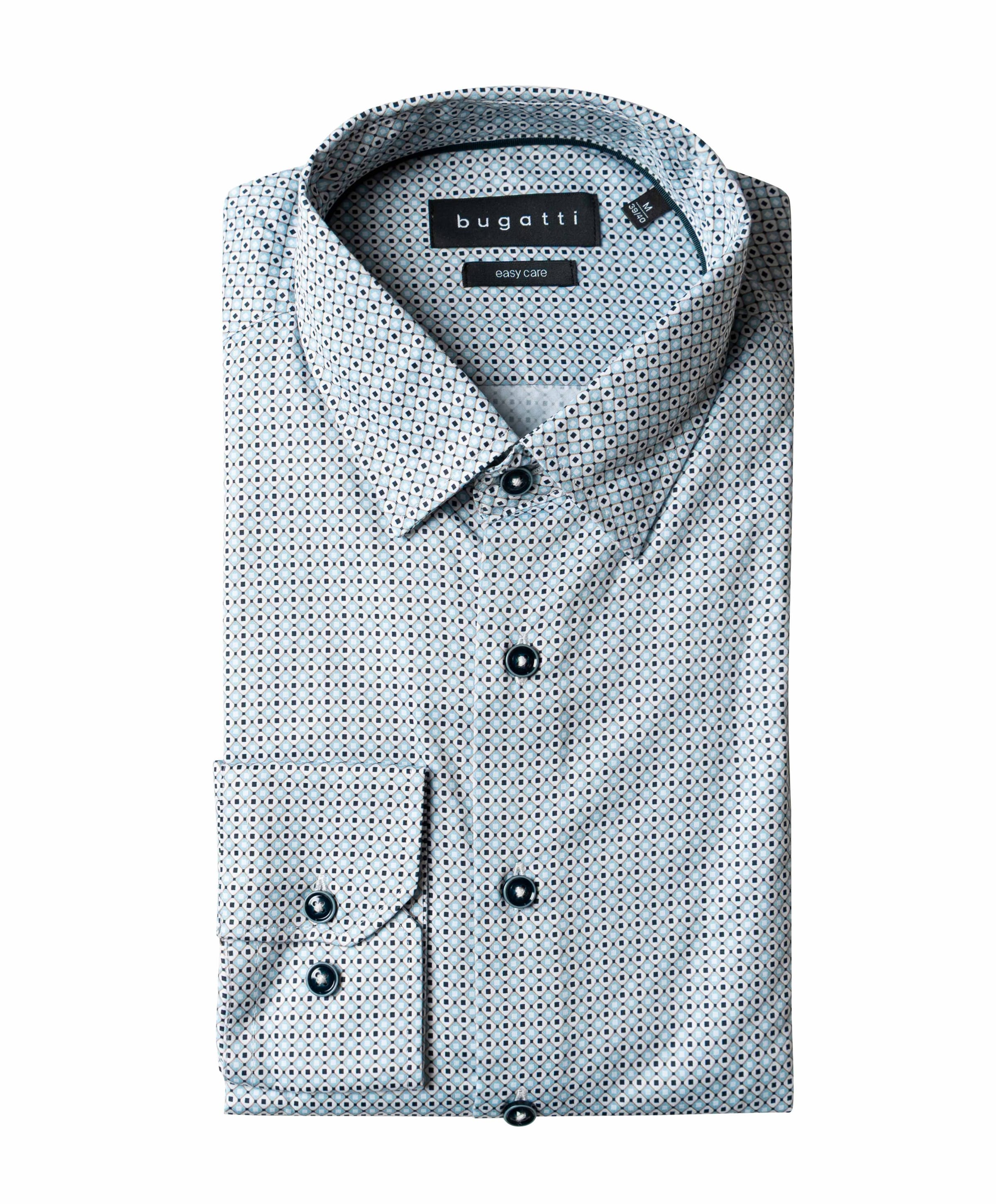 Bugatti Heren overhemd lange mouw blauw
