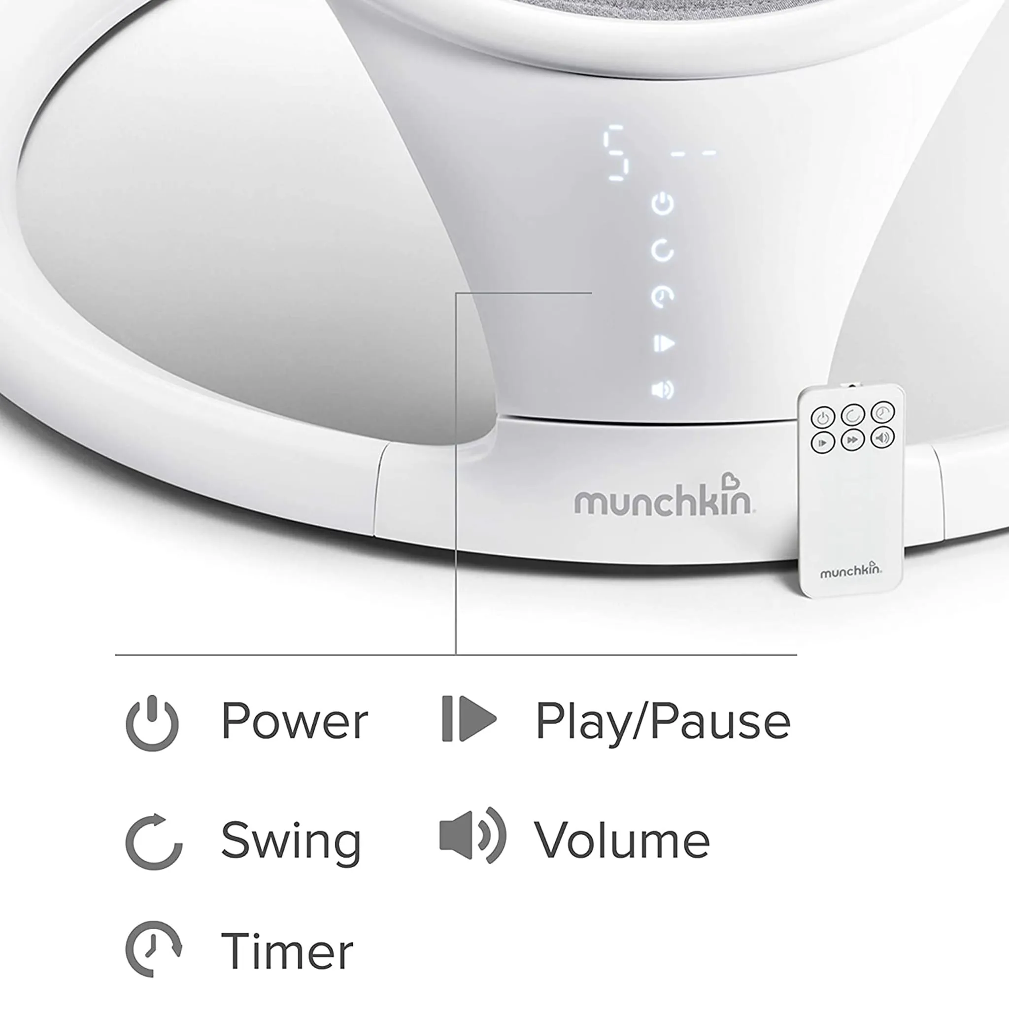 Munchkin Siège Berçant Munchkin Swing Bluetooth - Gris
