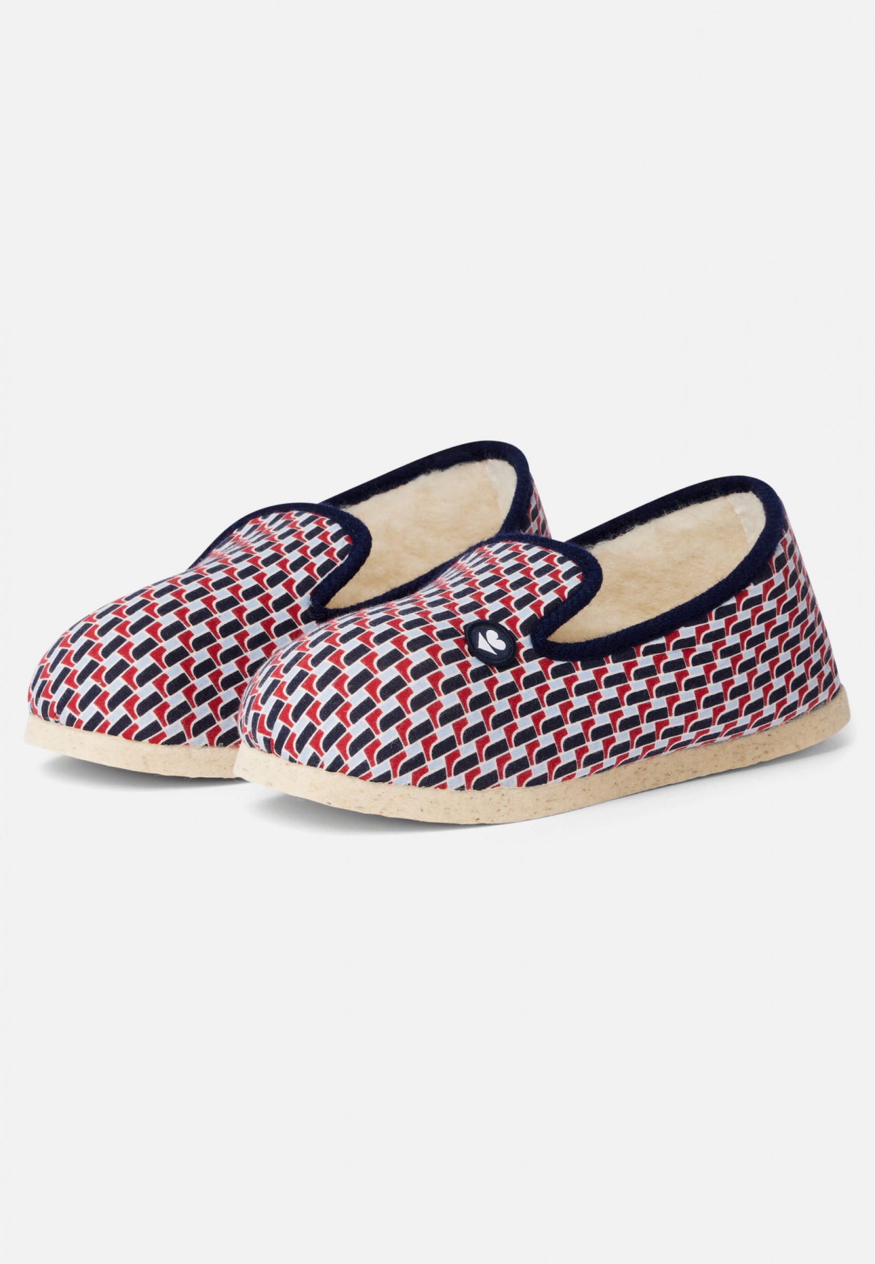 Chaussons d'intérieur mixtes avec rembourrage en laine-Pantoufles Petit Pont Rouge