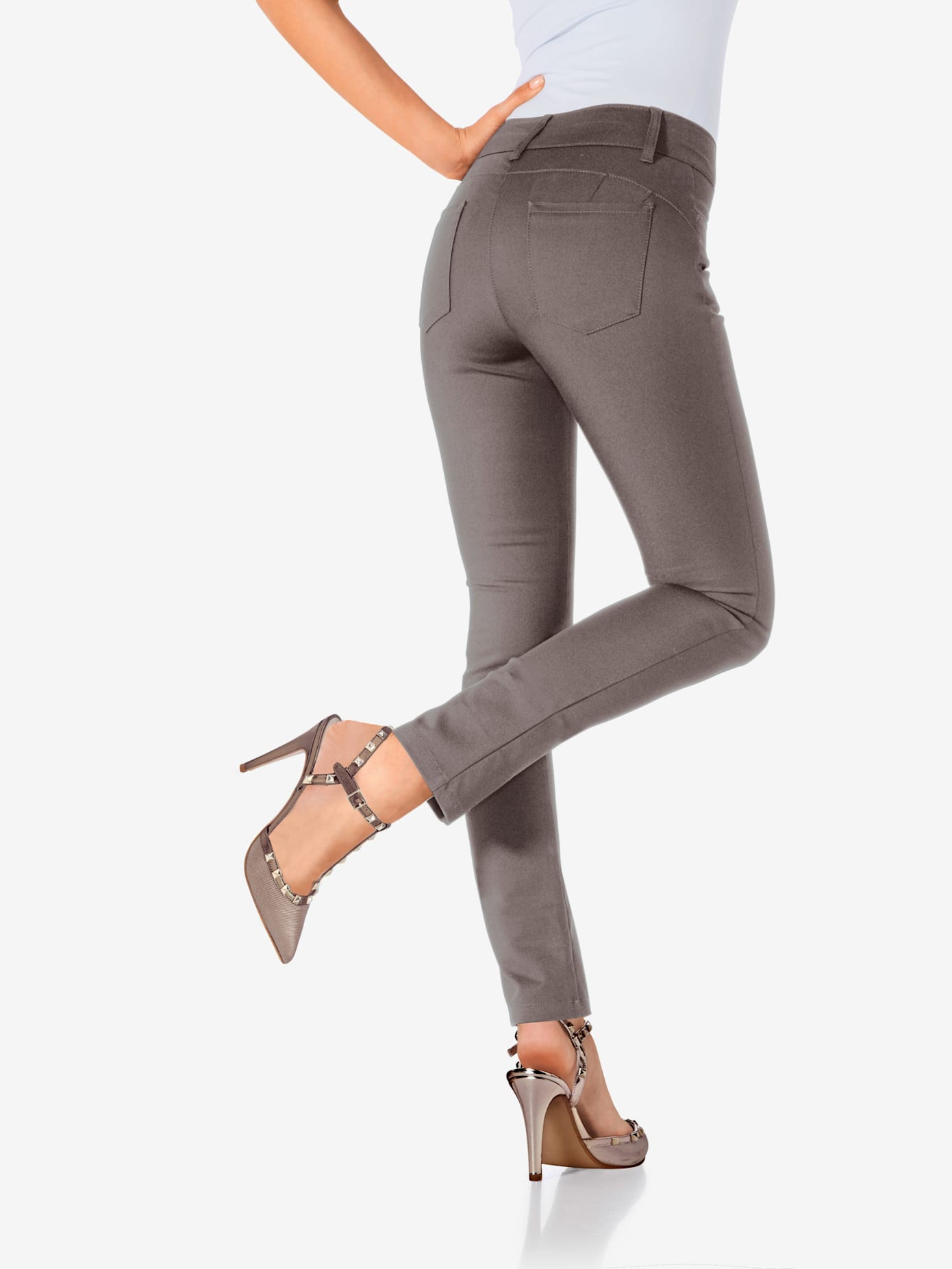 Pantalon effet ventre plat coupe skinny