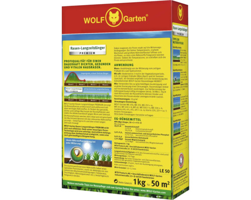 Wolf-Garten LE 50 Premium gazon langdurige meststof 1 kg 50 m²