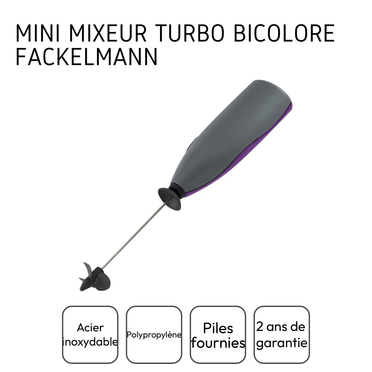 Mousseur à lait avec piles Fackelmann