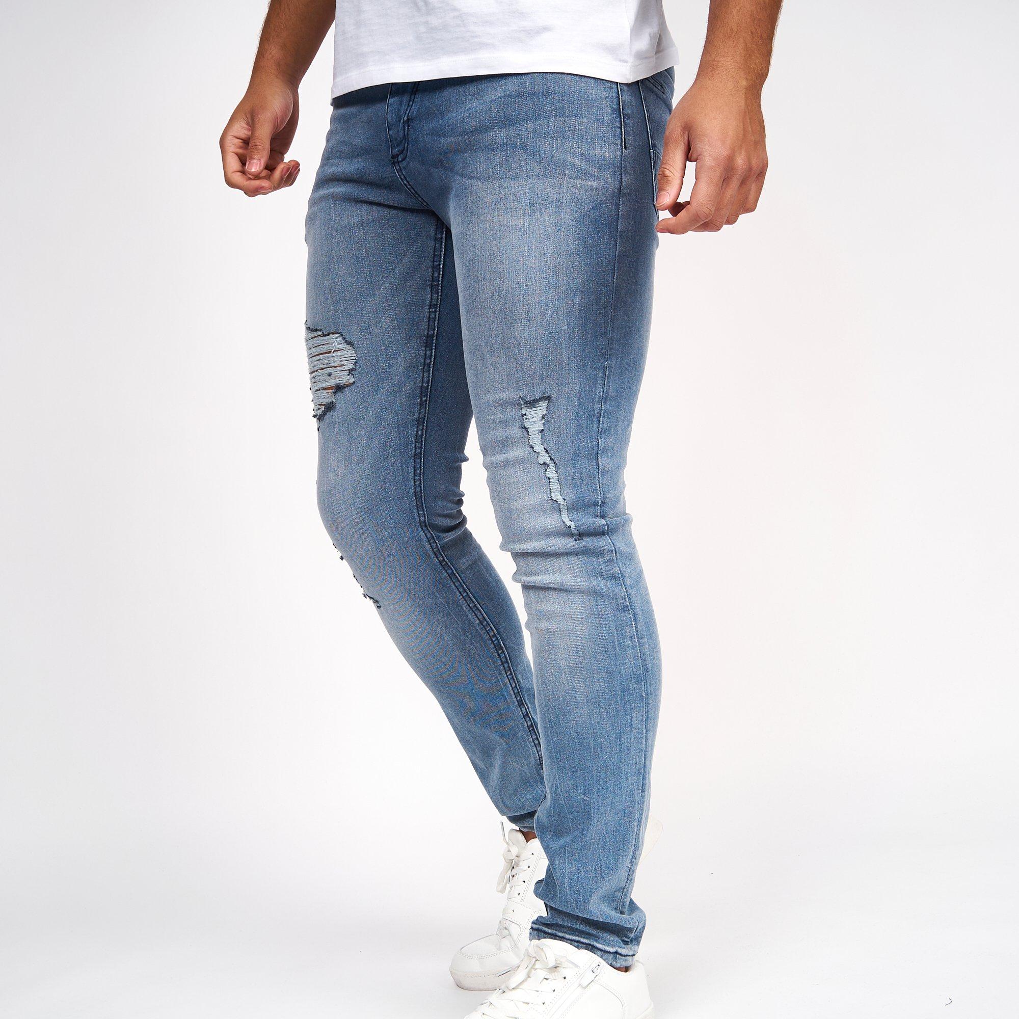Crosshatch CH Kinistion Distressed Jeans Mens
