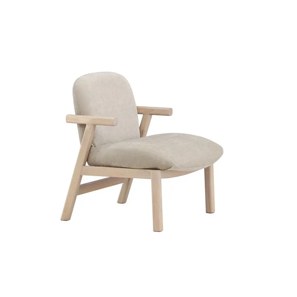 Fauteuil Beige/Whitewash Stof - 67x74x77cm - Rile