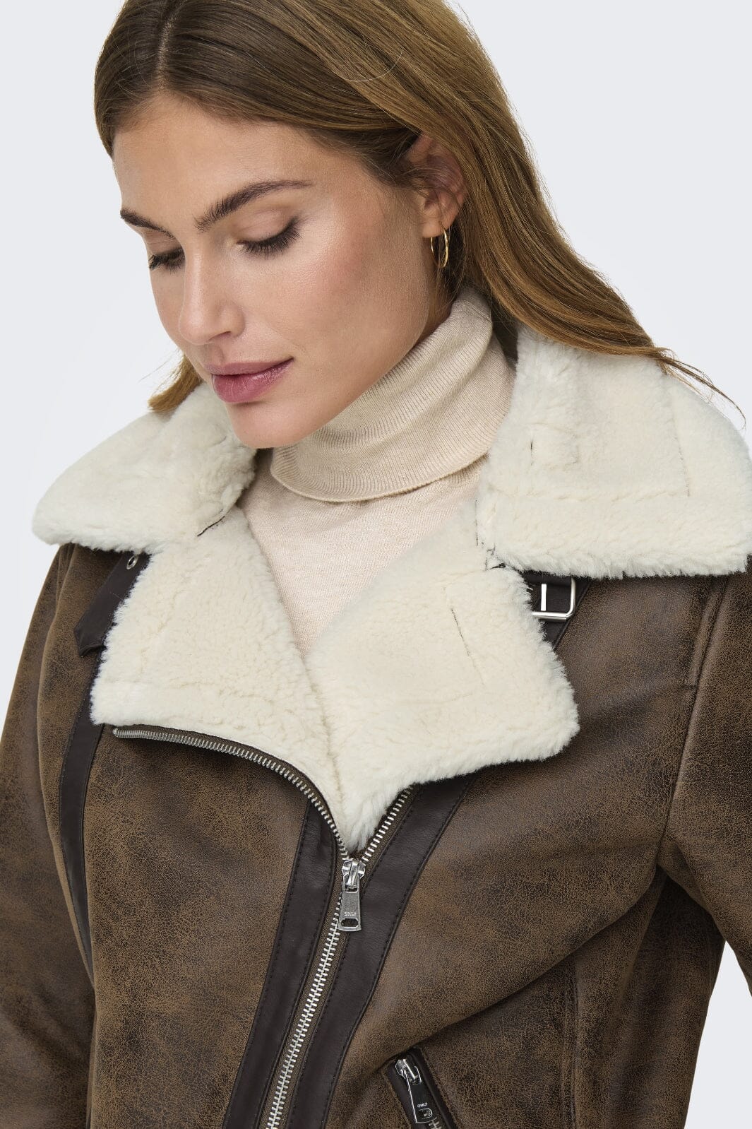 Only Onlolympia Faux Bonded Biker Cc
