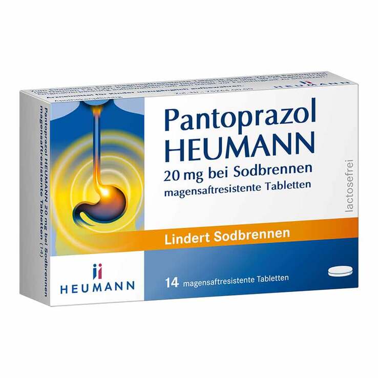 Pantoprazol HEUMANN 20 mg bei Sodbrennen, 14 St