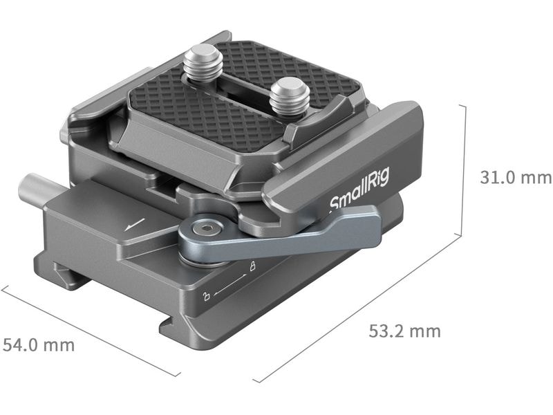 Smallrig HawkLock H38 Arca-Swiss QR-Platte für DJI-Stabilis Arca-Swiss-Schnellwechselplatte