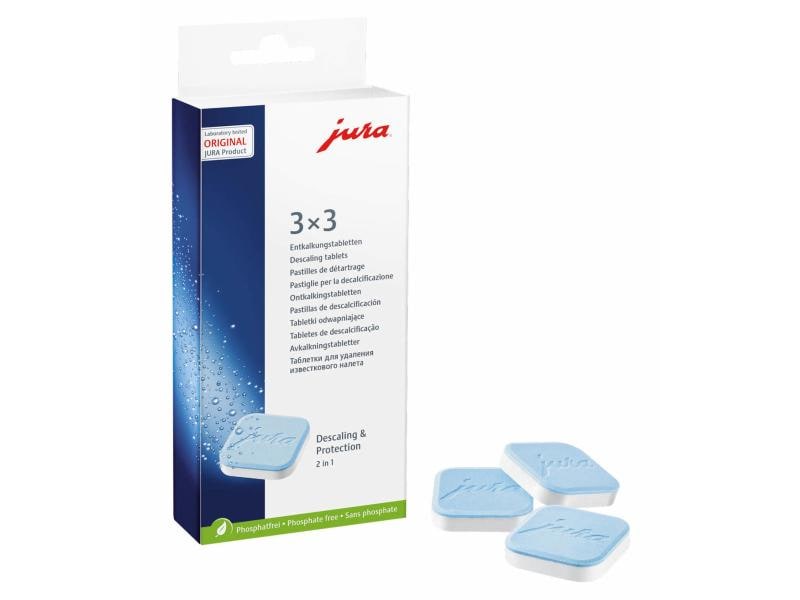 JURA 2-Phasen-Entkalkungstabletten 3x3 Stück Packung à 3 Entkalkungen