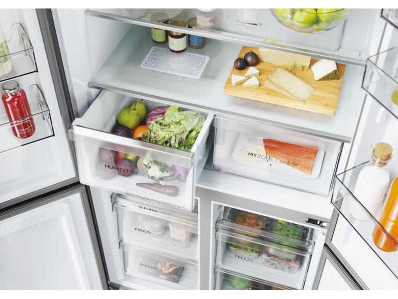 Haier Foodcenter HCR5919ENMB Schwarz Side by Side Kühlgerät