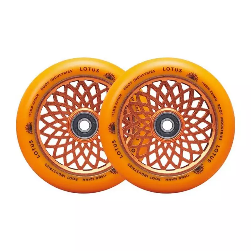 Paire de roues trottinette ROOT INDUSTRIES Lotus Radiant Orange 110mm