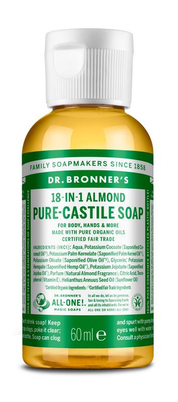 Dr Bronner’s Liquid Soap Amandel (60 ml)
