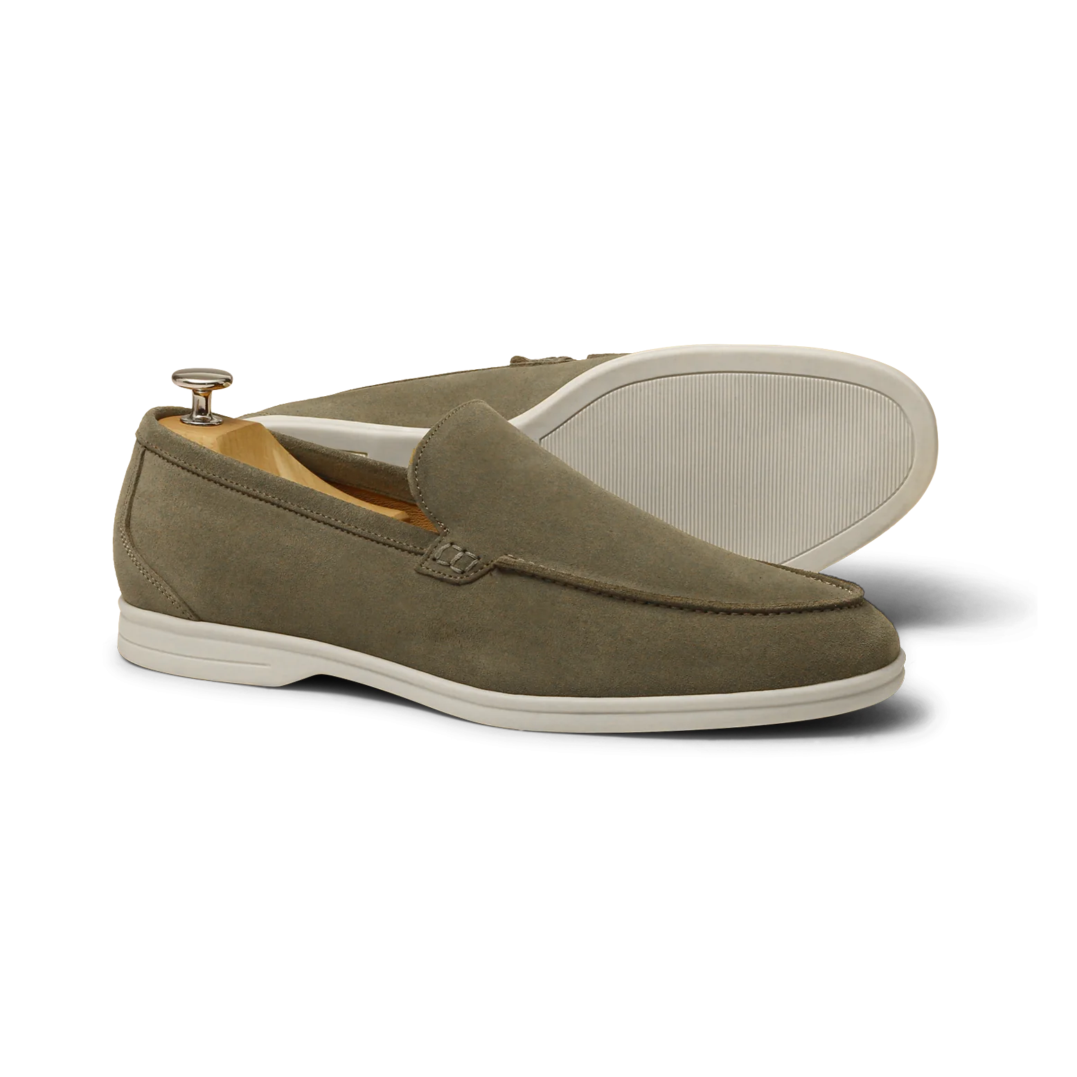 Momy-Mocassin en veau velours kaki