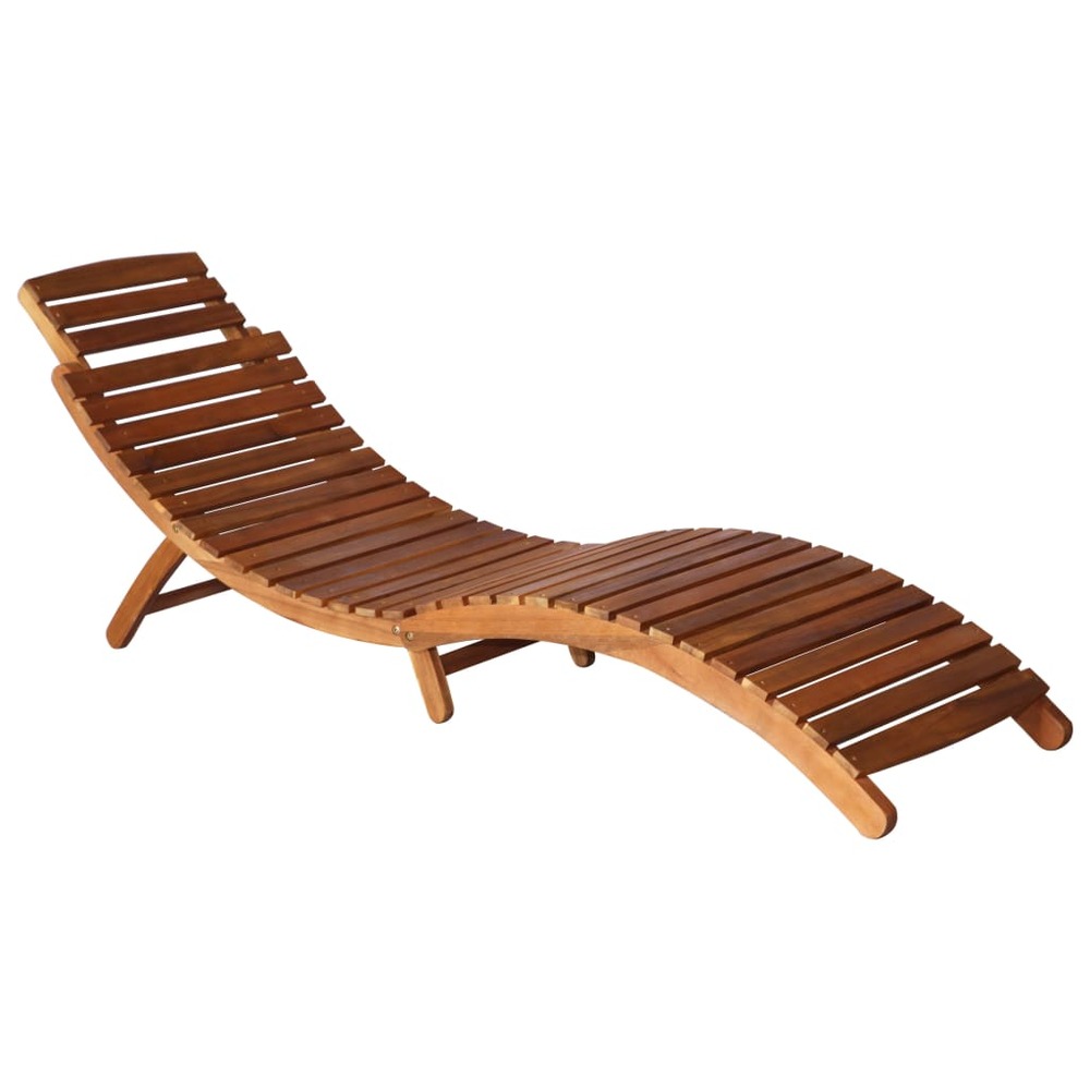Transat chaise longue bain de soleil lit de jardin terrasse meuble d'extérieur avec table bois d'acacia massif marron 02_0012