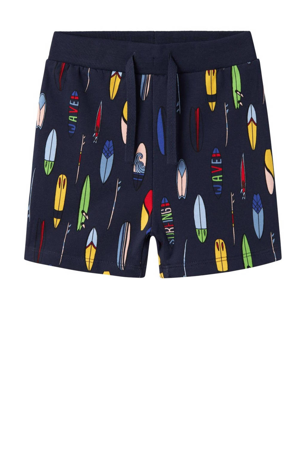 NAME IT sweatshort NMMFREJ met all over print donkerblauw/multicolor