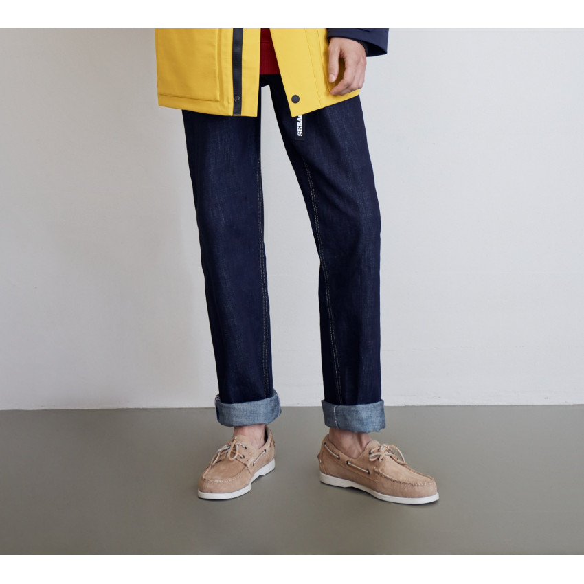 DOCKSIDES SUEDE ROUGE-Chaussures bateau pour homme en suede rouge Portland