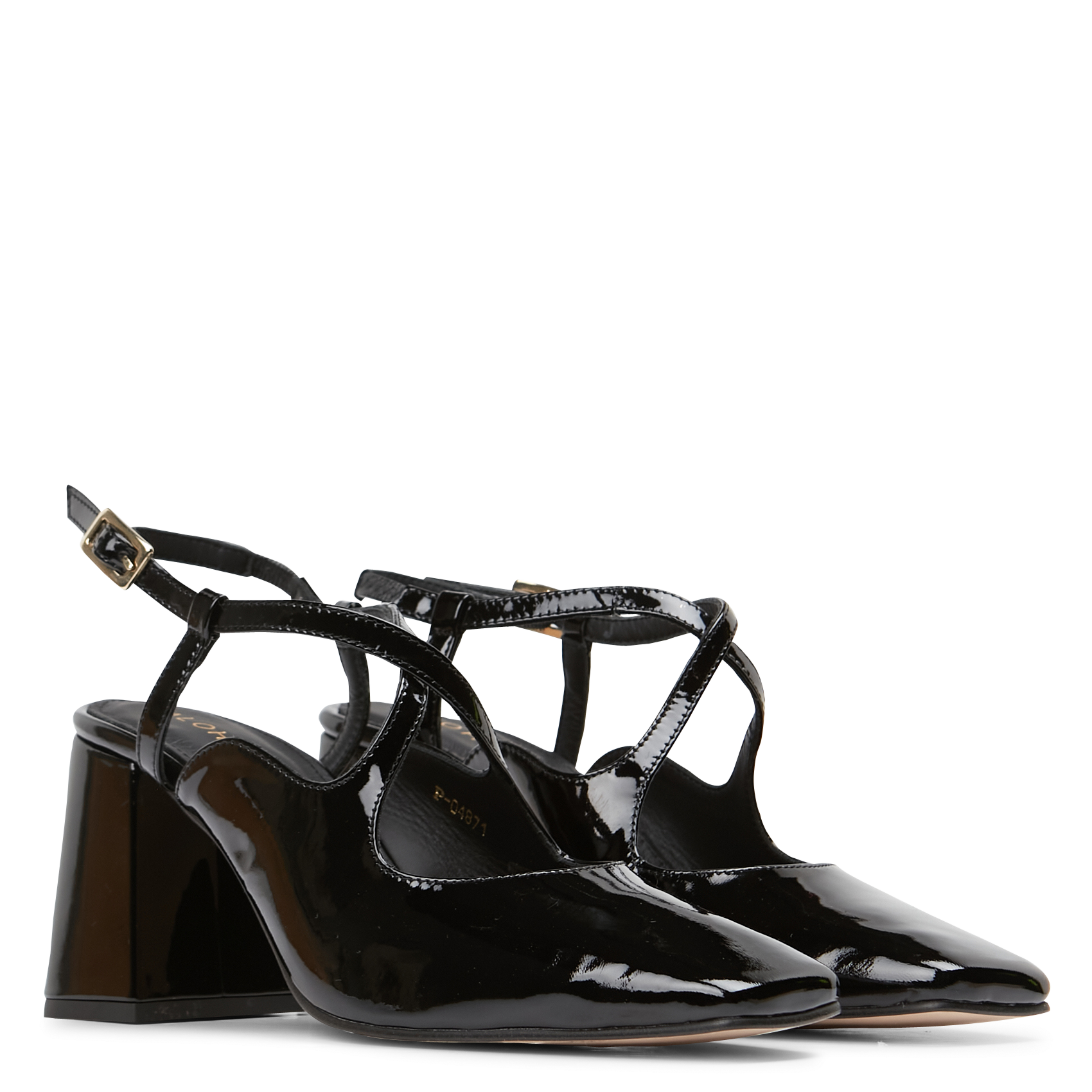 REGGIE - Sandales en cuir verni | Noir