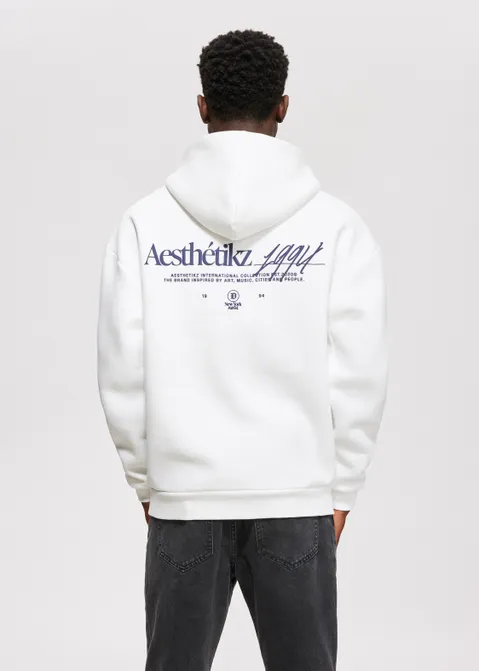 Hoodie met print new york off-white (WIT.O)
