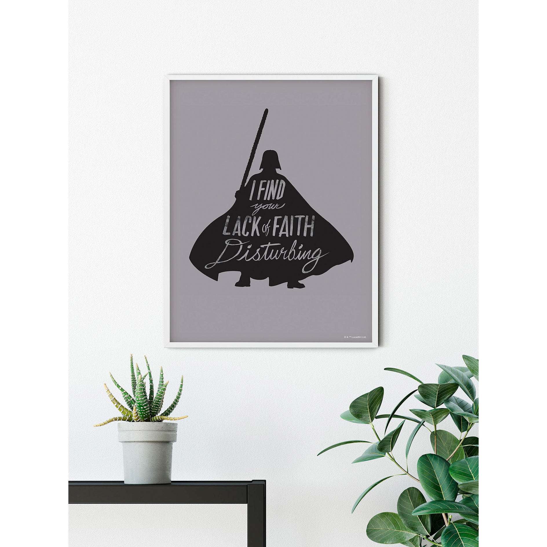 Wandbild STAR WARS SILHOUETTE QUOTES - grau-schwarz - 50x70 cm