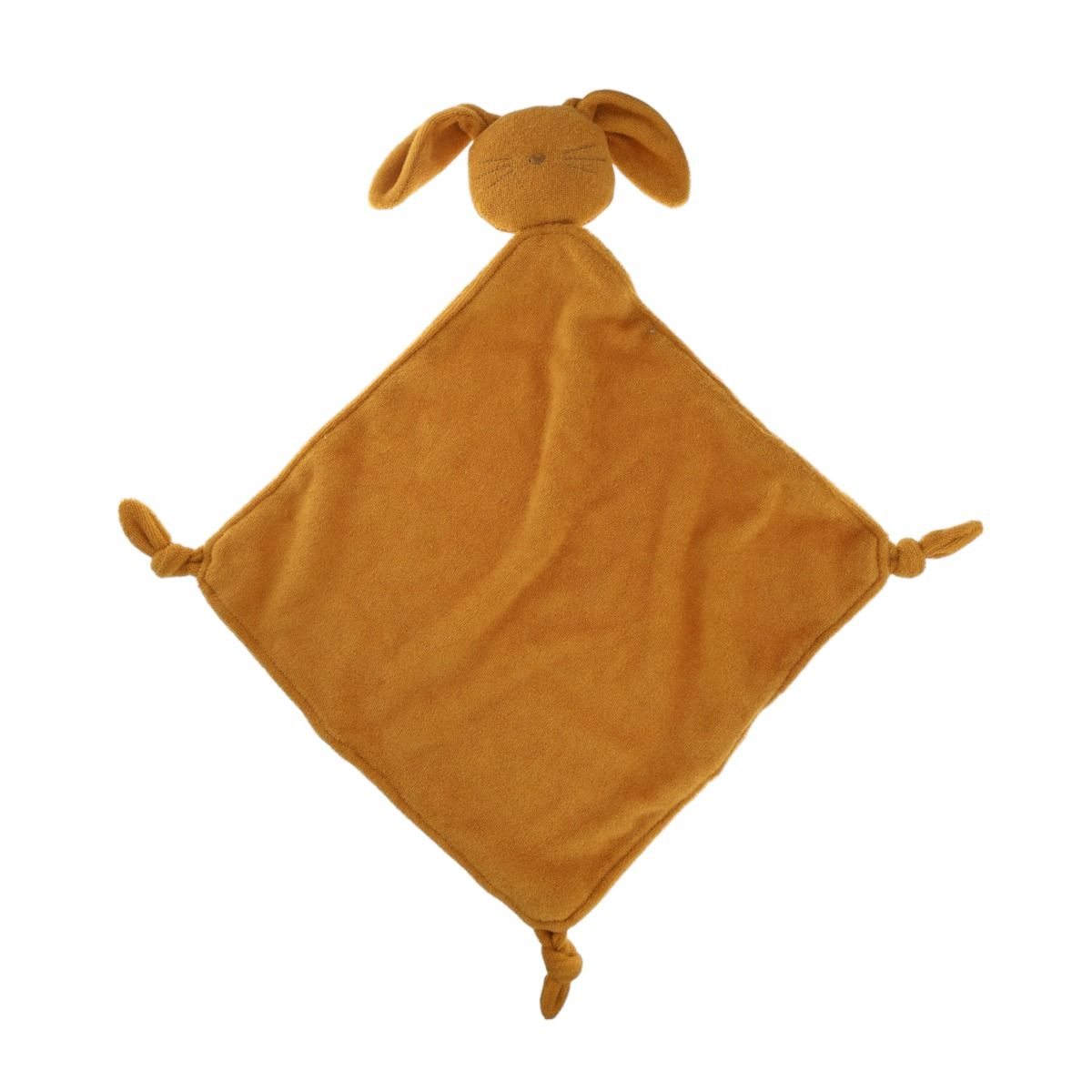 Doudou lapin éponge jaune miel Amande