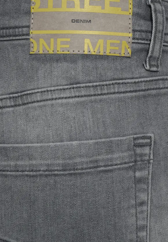 Regular Fit Jeans Bermuda - grey denim random wash